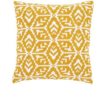 Borduurkussen geometrisch geel - Vervaco borduurpakket | hobbygigant.nl