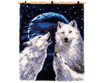 Wandkleed huilende wolven – Vervaco smyrna pakket | hobbygigant.nl