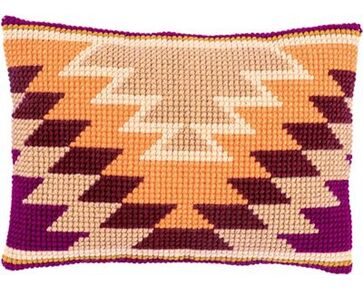 Kruissteekkussen kelim motieven - Vervaco borduurpakket | hobbygigant.nl