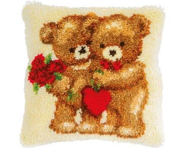 Liefde beertjes knoopvormkussen - Vervaco knooppakket | hobbygigant.nl