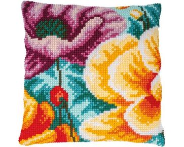 Klaprozen borduurkussen - Vervaco borduurpakket | hobbygigant.nl