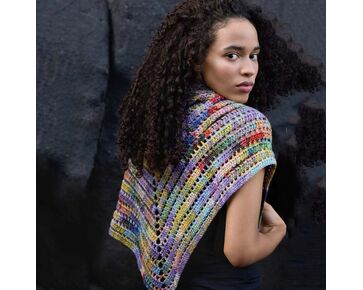 Gekleurde driehoeksjaal haken - Lana Grossa haakpakket | hobbygigant.nl