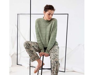 Damestrui met gaatjes motief breien - Lang Yarns breipakket | hobbygigant.nl