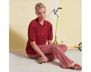 Damesvest met korte mouw breien - Lang Yarns Baby Cotton breipakket | hobbygigant.nl