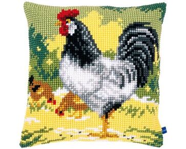 Witte haan borduurkussen - Vervaco borduurpakket | hobbygigant.nl