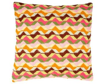 Geometrisch retro borduurkussen - Vervaco borduurpakket | hobbygigant.nl