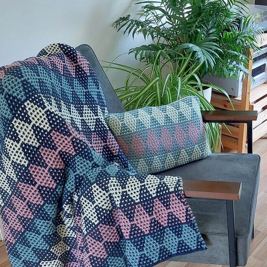 Mozaïek deken en kussen Wieber breien - Hobby Gigant breipakket | hobbygigant.nl