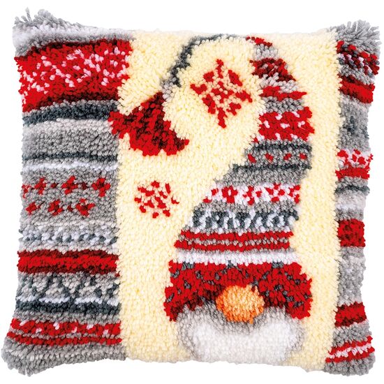 Kerstkabouter knoopkussen - Vervaco knooppakket | hobbygigant.nl