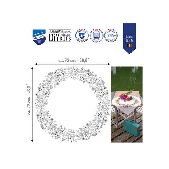 Tafelkleed met bloemen borduren - Vervaco borduurpakket | hobbygigant.nl