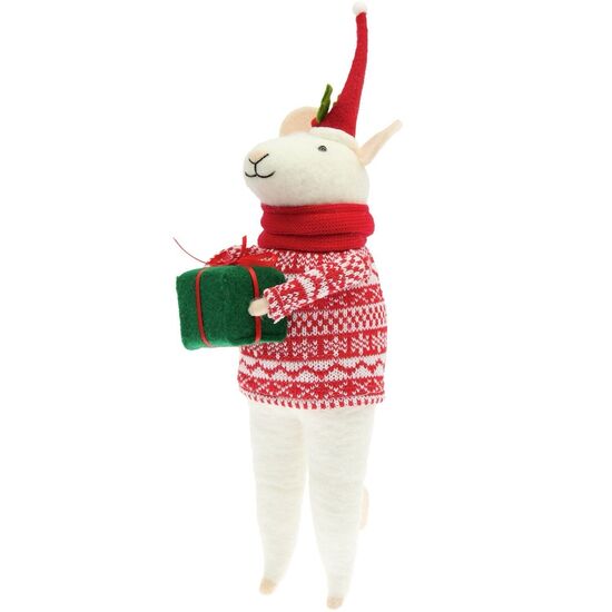 Viltmuis met cadeau en rode gebreide trui - Rico Design | hobbygigant.nl