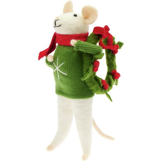 Vilten muis met hulstkrans - Rico Design | hobbygigant.nl