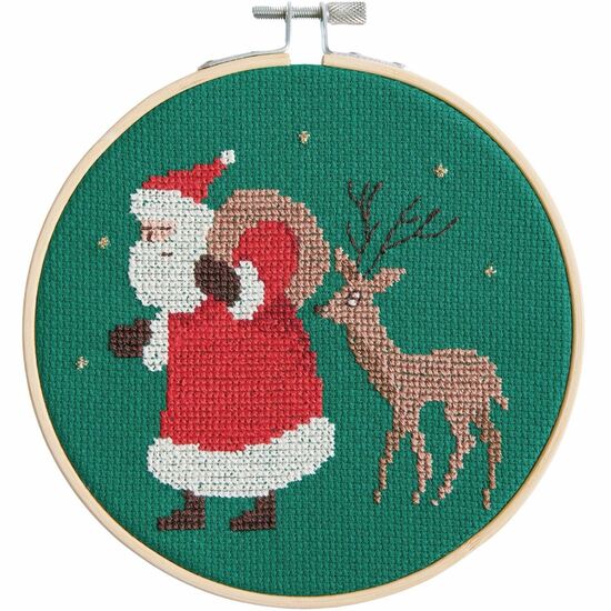 Kerstman en hert borduren - Rico Design borduurpakket | hobbygigant.nl Kerstman en hert borduren - Rico Design borduurpakket | hobbygigant.nl