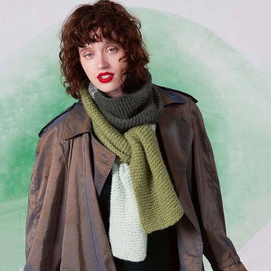 Gestreepte sjaal Magdalena breien - Lang Yarns breipakket | hobbygigant.nl