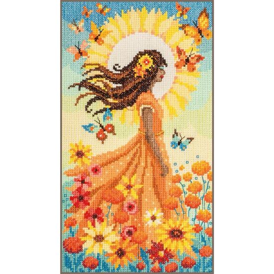 Meisje met de zon borduren - Vervaco borduurpakket | hobbygigant.nl