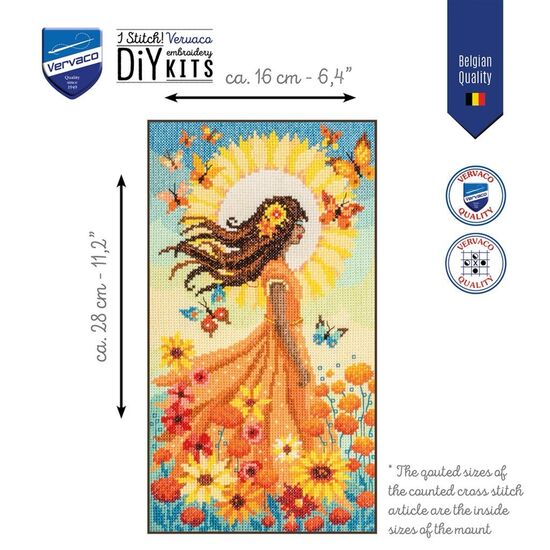 Meisje met de zon borduren - Vervaco borduurpakket | hobbygigant.nl