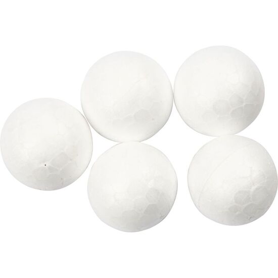Piepschuim ballen 8 cm - 5 stuks | Styropor ballen om te knutselen | hobbygigant.nl