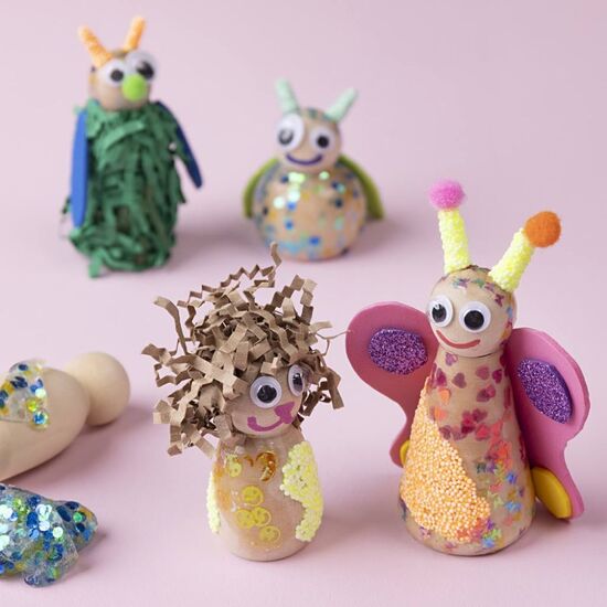 Houten poppetjes 8 cm - 3 stuks | hobbygigant.nl