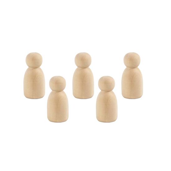 Houten poppetjes 6 cm - 5 stuks | hobbygigant.nl