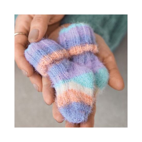 Gestreepte babysokjes breien 2 paar - Lana Grossa breipakket | hobbygigant.nl