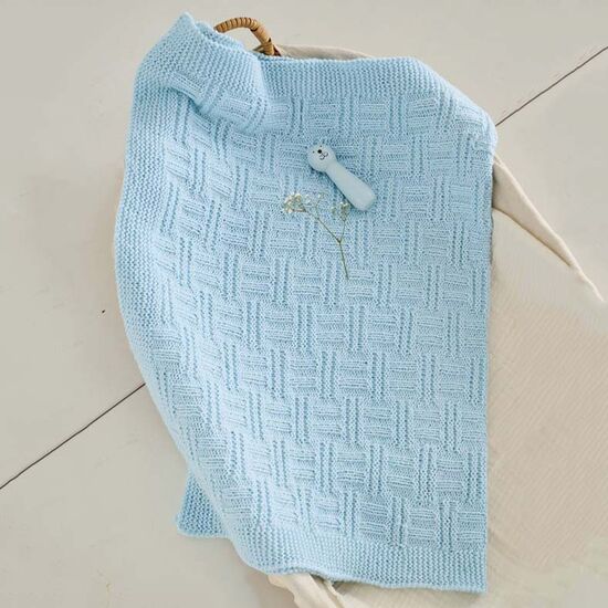 Babydekentje met  weefmotief breien - Lana Grossa breipakket