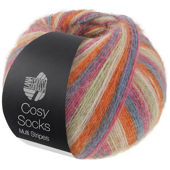 Lana Grossa Cosy Socks Multi Stripes 154 | gekleurd sokkengaren | hobbygigant.nl