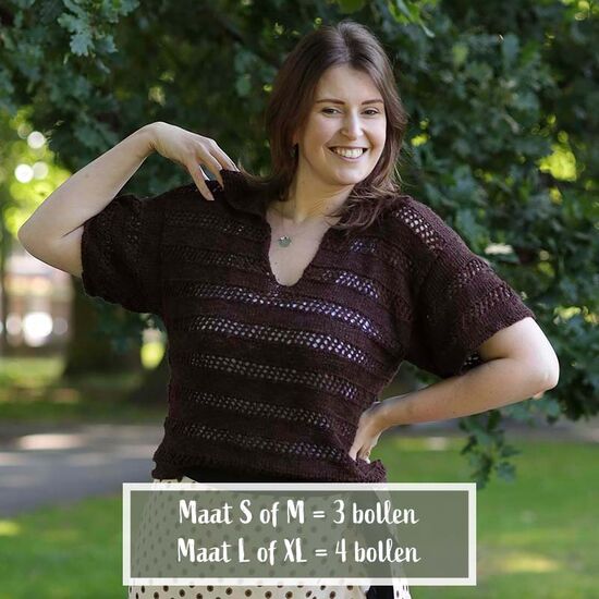 Dames polo shirt breien - Lang Yarns breipatroon
