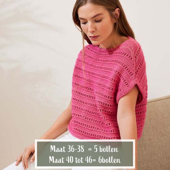 Dames zomertop breien - Lana Grossa Summer Softness breipatroon