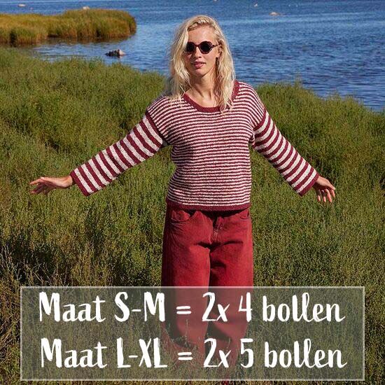 Bretons gestreepte zomertrui Chloé breien - Lang Yarns breipatroon