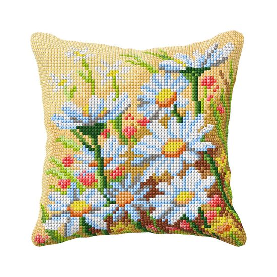 Wilde bloemen Borduurkussen - Orchidea borduurpakket