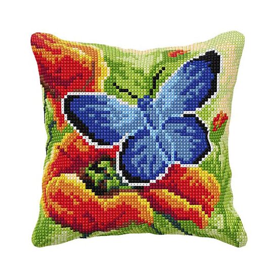 Vlinder Borduurkussen - Orchidea borduurpakket