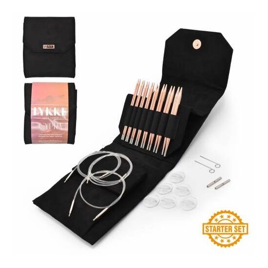 Lykke cypra zwart verwisselbare rondbreinaalden starter set 5''
