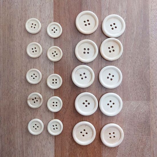 Set naturel knopen 20 stuks