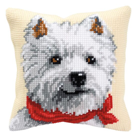 Westie borduurkussen - Vervaco borduurpakket