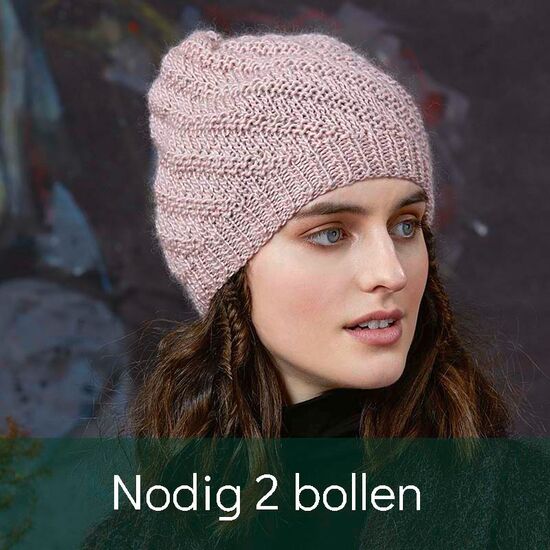 Dames muts breien - Lang Yarns Stockholm breipatroon