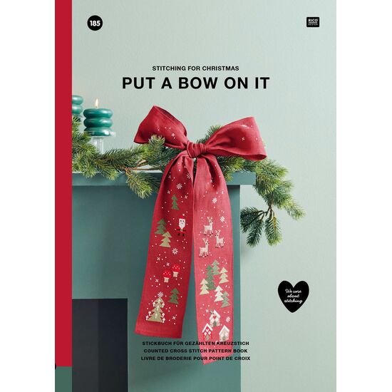 Borduurboekje 185 Put a bow on it - Rico Design borduurpatronen Kerst
