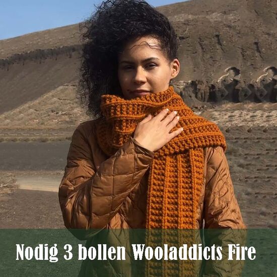 Sjaal breien - Wooladdicts Fire breipatroon