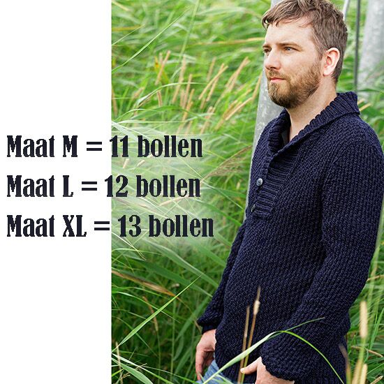 Herentrui met sjaalkraag breien - Ambiance breipatroon