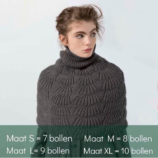 Dames poncho breien - Lang Yarns Stockholm breipatroon