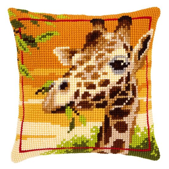 Giraffe kop borduurkussen - Kussenpakket Vervaco | HobbyGigant
