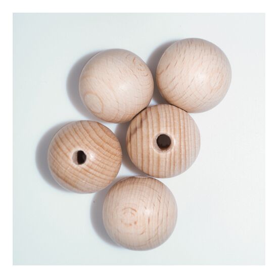 Houten kralen 30 mm - 5 stuks | hobbygigant.nl