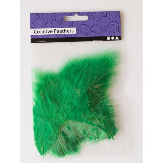 decoratie veertjes 15 stuks - groen | hobbygigant.nl