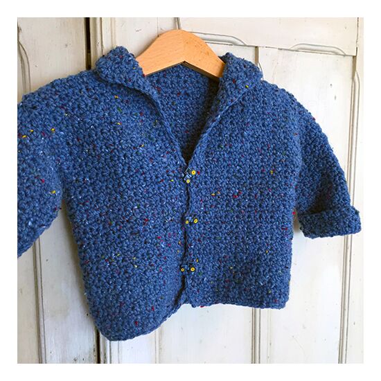 Kinder vestje haken van Fonty Super Tweed