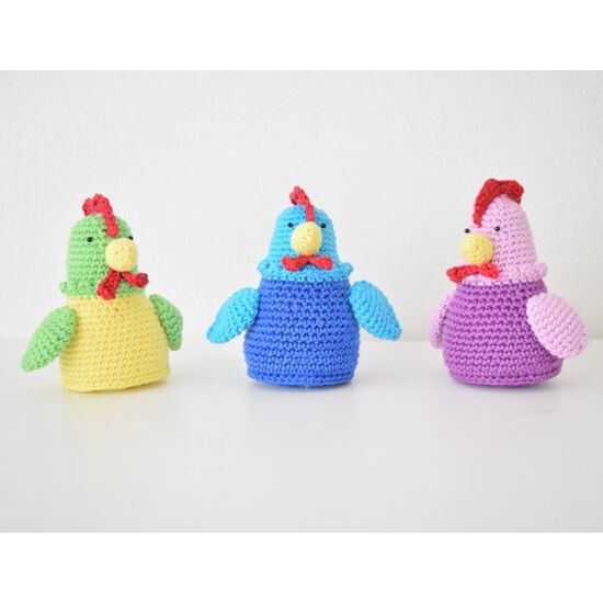 Eierwarmers Kipjes haken - 6 stuks haakpakket | hobbygigant.nl