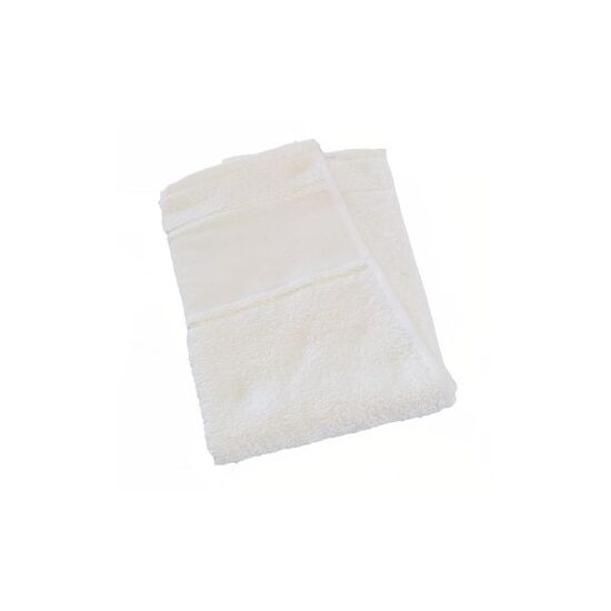 Handdoek gebroken wit met borduurrand | HobbyGigant
