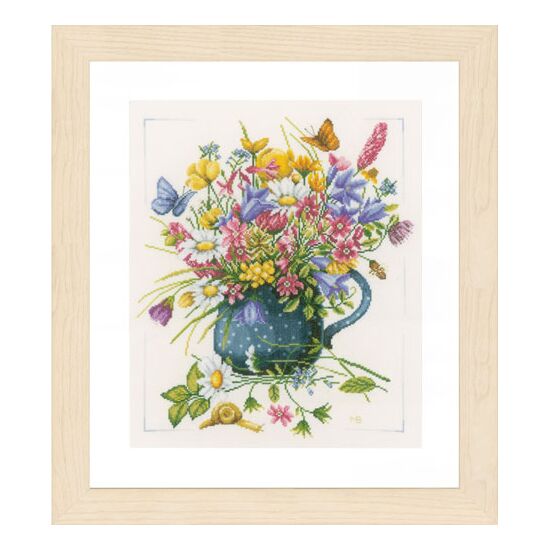 Veldbloemen Marjolein Bastin - LanArte kruissteek borduurpakket PN-0164074 | hobbygigant.nl