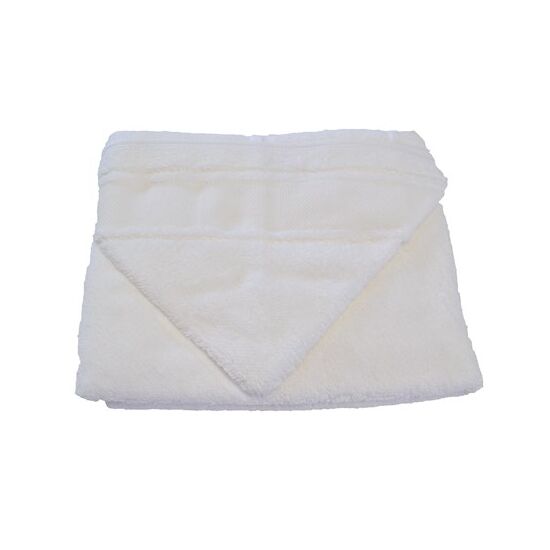 Badcape wit met borduurrand