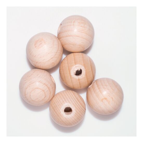 Houten kralen 25 mm - 6 stuks | hobbygigant.nl