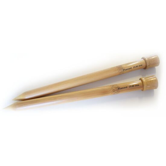 Bamboe breinaalden 25 mm met knop - Plassard | HobbyGigant Bamboe breinaalden 25 mm met knop - Plassard | HobbyGigant