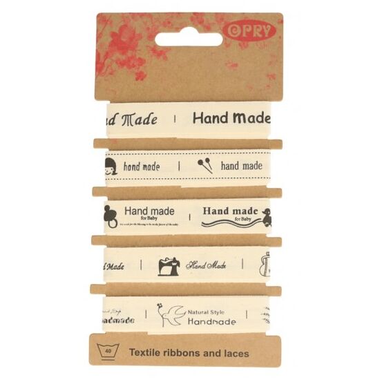 lint met tekst: handmade