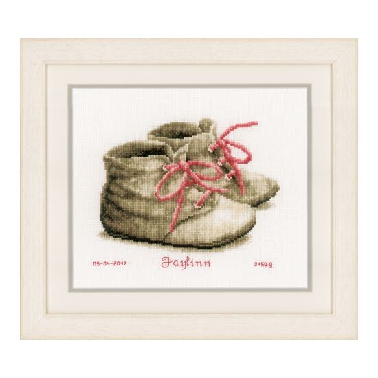 Geboortetegel Babyschoentjes - Vervaco borduurpakket